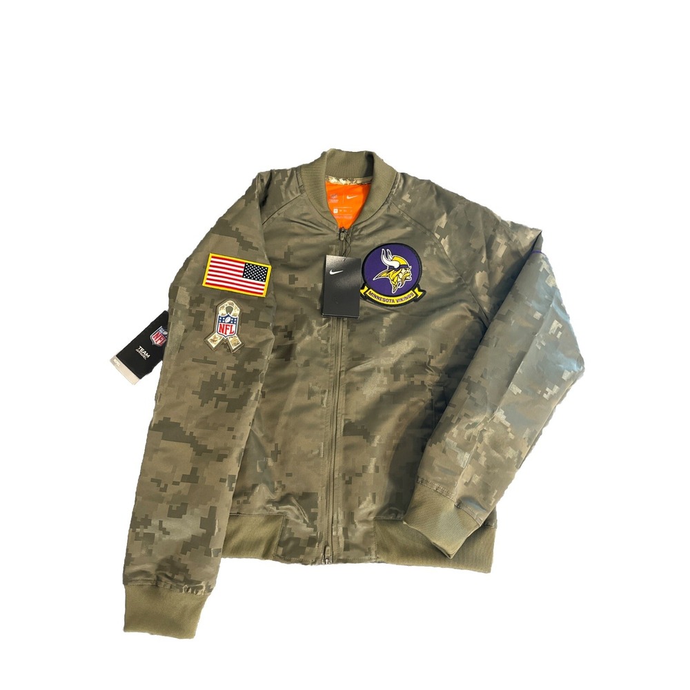 X-small XS Women's Minnesota Vikings Salute to Service Camo Full Zip Jacket NWT